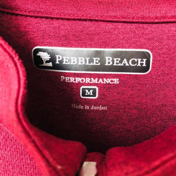 Pebble Beach Performance Golf Pullover Shirt Jacket Men's M Burgundy 1/4 Zip - Picture 4 of 4